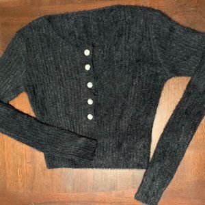 Black Button Sweater Womens